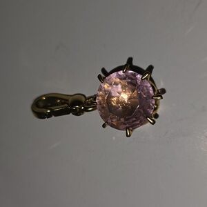 Juicy Couture Gold and Pink Gemstone Pendant Charm